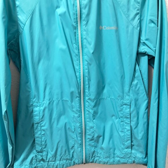 Columbia Womens Windbreaker Jacket Sz S Turquoise Lightweight Water-Resistant - Picture 3 of 12